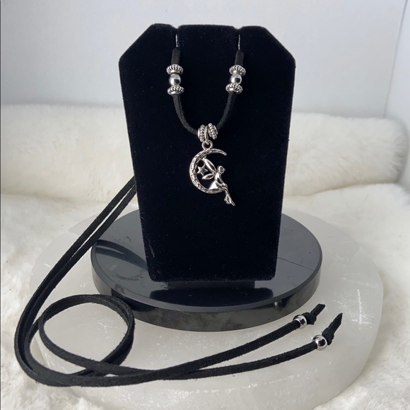 π΄Fairy & moon adjustable black choker necklace - Picture 4 of 10
